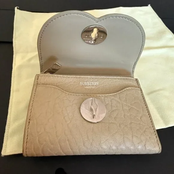 Burberry Women's Chess Hunter Leather Compact Tri-fold Wallet - Picture 10 of 15